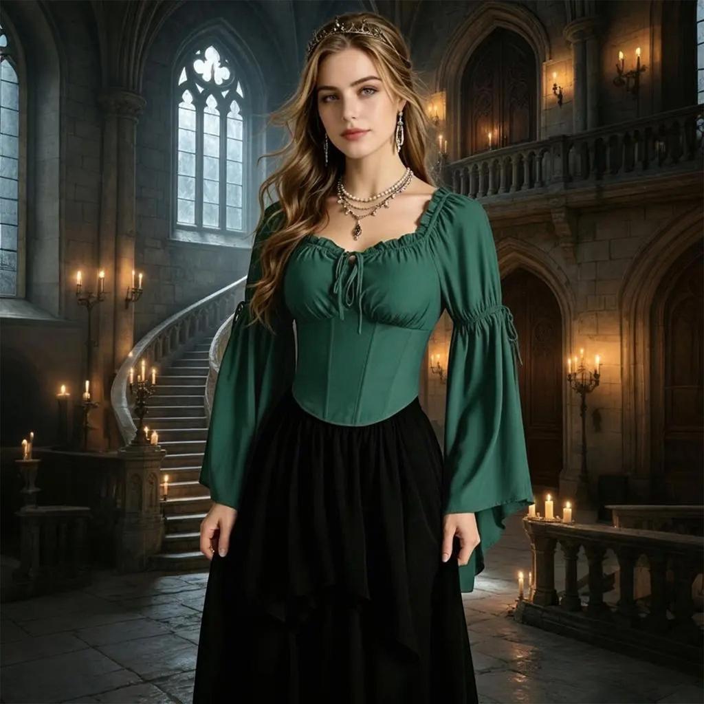 Women's Off-the-Shoulder Blouse with Elastic Neckline Vintage Top for Casual Wear