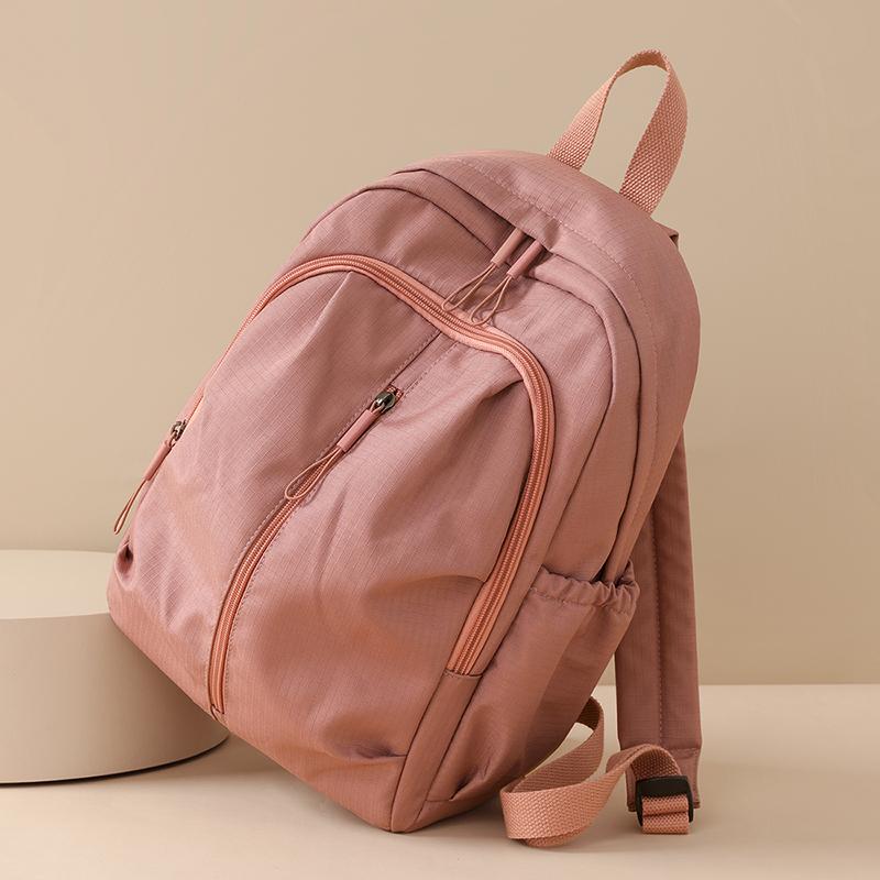 Solid Color Travel Backpack Water-Repellent Large Capacity Schoolbag for Middle School Students