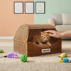 Drawer Design Feline Bed Two-Way Use Folding Wicker Pet House Easy to Clean