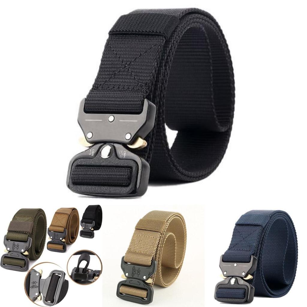 Men Tactical Belt With Automatic Buckle For Outdoor Military Training And Casual Wear