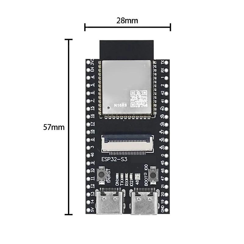Esp32-S3 Cam Development Board Wifi Bluetooth Module Onboard Esp32-S3 N16R8 Ov2640 Ov5640 Ov3660 Camera Dual Type-C Interface
