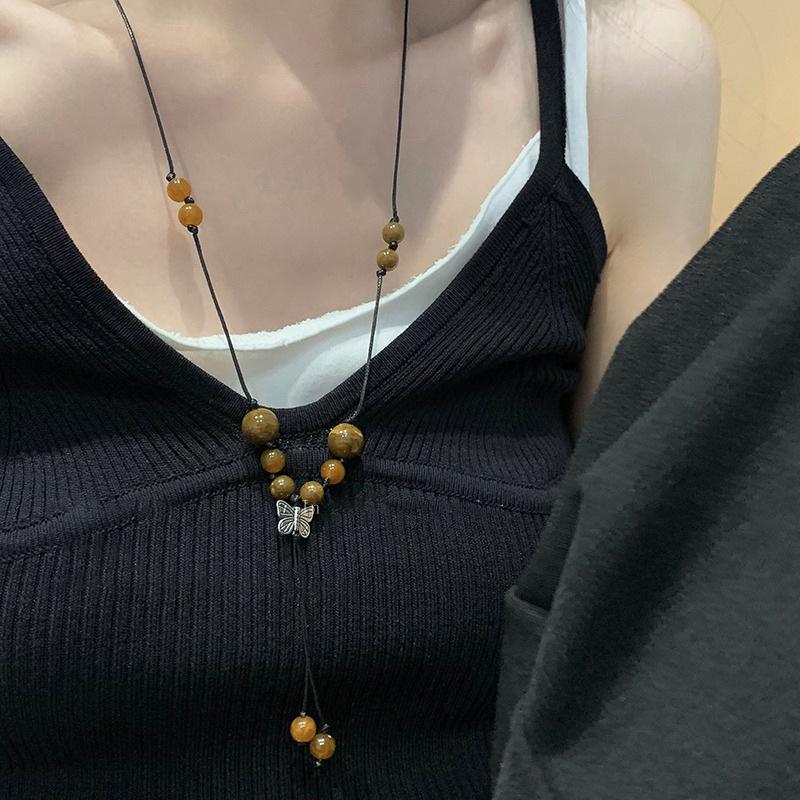 

Винтажное колье-шнурок «Бабочка» 2023 года - Женская цепочка для свитера и дизайн аксессуаров для ключицы