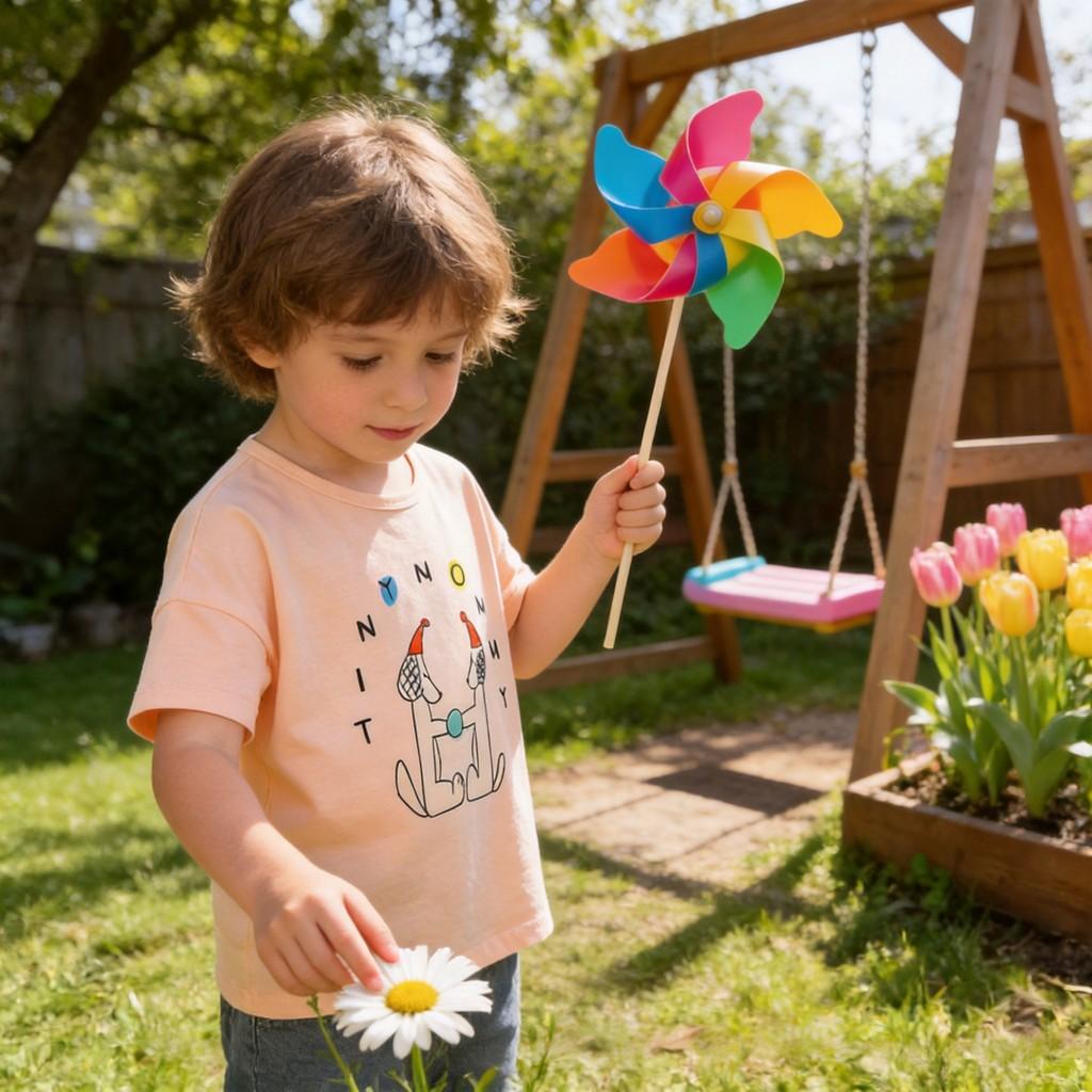 Baby Short Sleeve T Shirt With Cartoon Prints For Toddler Summer Play