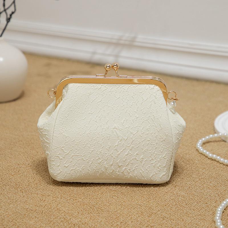 Perlentasche Sommer tragbar Muscheltasche Minitasche Umhängetasche mit Kette Perlen-Umhängetasche Damen