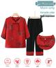 Chic Summer Two-Piece Set: Short-Sleeved Chinese Style for Middle-Aged and Elderly Women