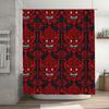 Red and Black Monster Shower Curtain with Gothic Design Halloween Decor for Bathroom Waterproof Fabric Home Décor Accessories