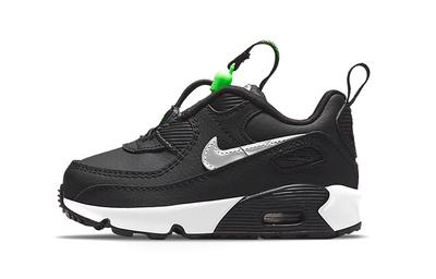 Air Max 90 Toggle Fashion Abrasion Resistant Breathable Low Top Toddler Shoes Black White Green Infant And Toddler CV0065-002