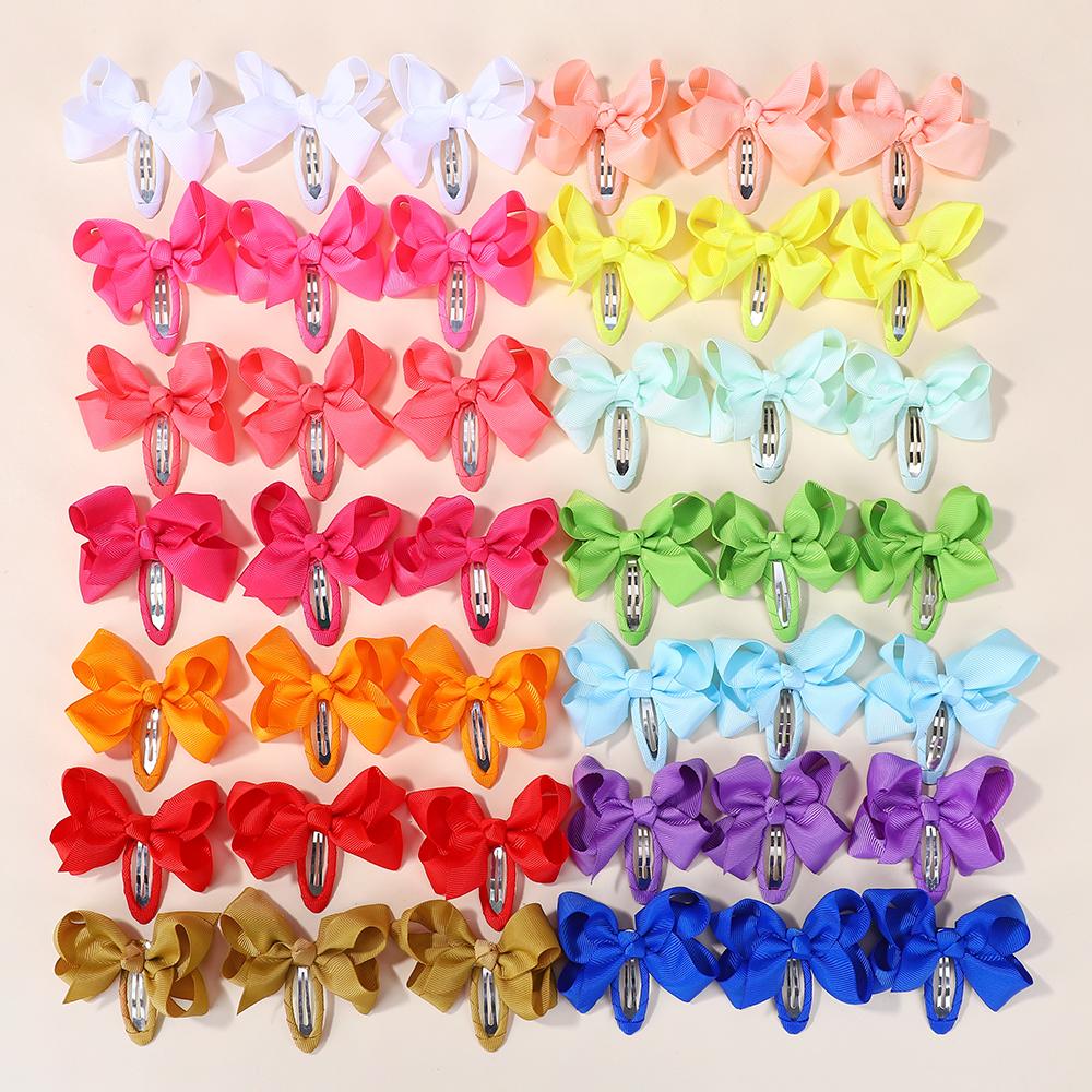 

30PCS random butterfly hair clips for girls double ponytail hairgripes ribbon bows barrette kids headclips