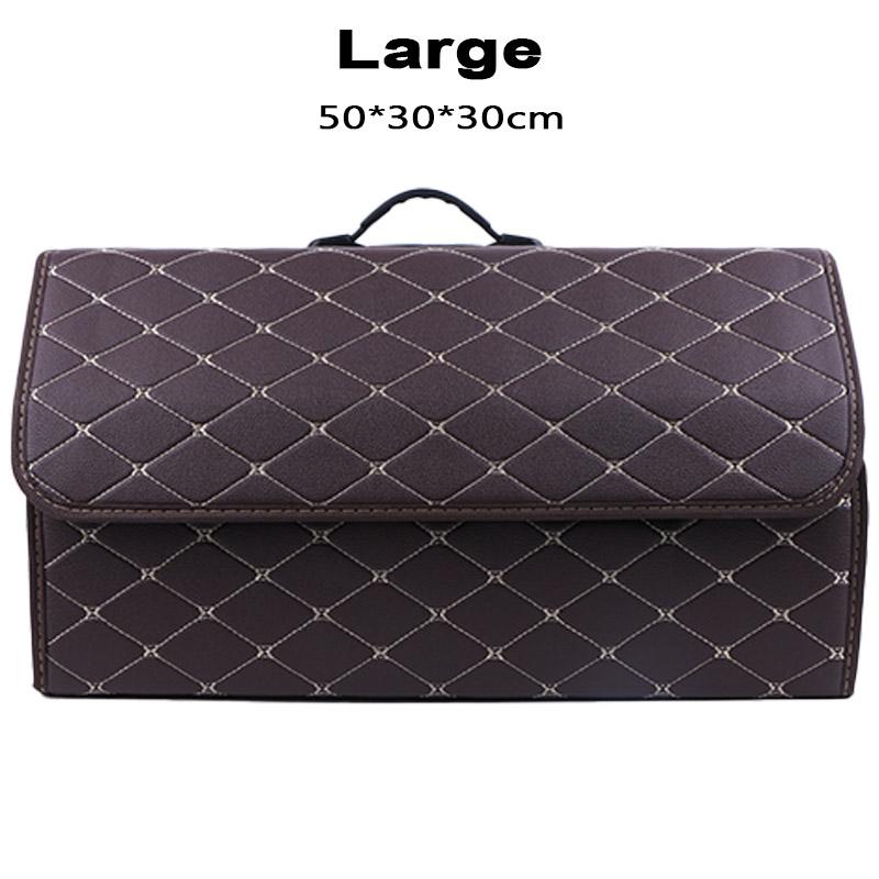 Car Storage Box Large Capacity Car Trunk Organiser Bag Auto Tools Stowing Tidying Leather Folding For Emergency Storage Box
