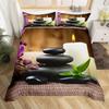 Zen Duvet Cover Set Sandy Beach Meditation Bedding Set Zen Stones Comforter Cover Tranquil Nature Artwork Quilt Cover Full Size