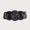 New Taiji Pattern Bead Elastic Buckle Waist Belt, Heavy Industry Bohemian Ethnic Style Women's Belt