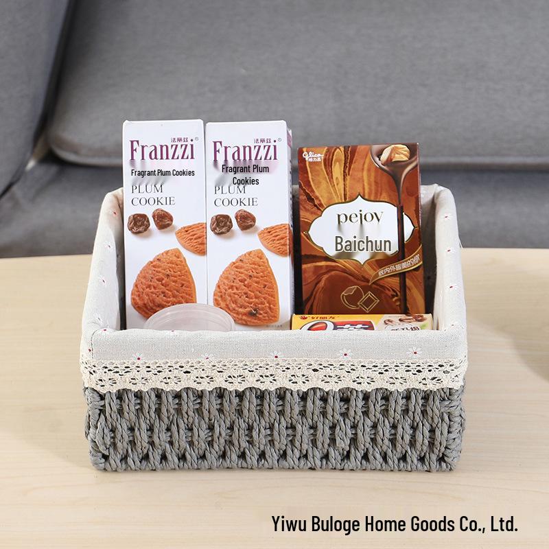 Rattan Woven Storage Basket for Cosmetics, Keys, Snacks, and Coffee Table Clutter - Perfect for Living Room or Entryway.