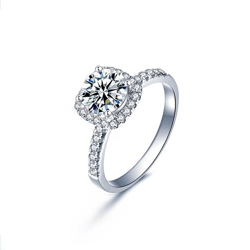 Couple Matching Rings Moissanite Square Luxury Jewelry Valentines Day