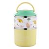 Thermos Bento Box Cartoon Pattern Double Layer Stainless Steel Lunch Box Office Workers Students Portable Thermos Food Container