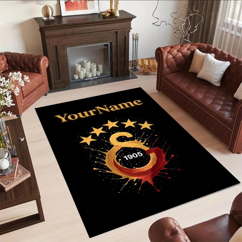 Galatasaray 392 Personalized Name Floor Rug Office Rug Suitable for Entryway Hallway Dining Room Game Room Antislip Carpet Decorate Offices