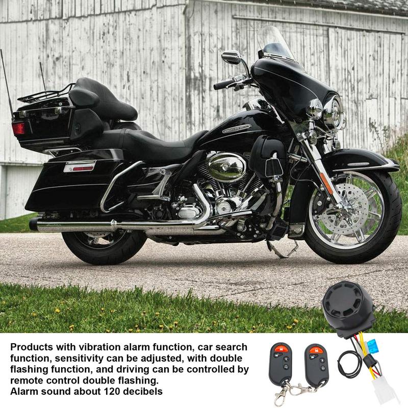 Diebstahlsicherheitsalarmsystem 120dB 12V Motorradalarmsystem Vibrationsalarm Doppelfunktion Drahtlose Fernbedienung