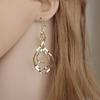 Korean Style Gold Leaf Curve Earrings - Sweet Dangle Studs