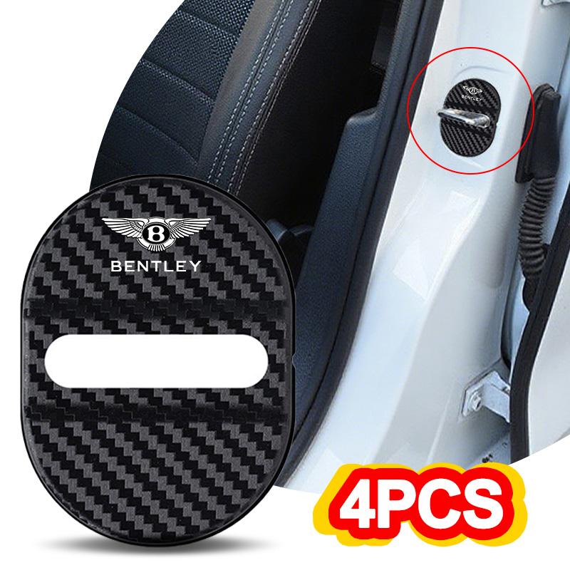 4 Stück Kohlefaser Auto Türschlossabdeckung ABS Rostschutz Aufkleber für neuen Bentley Flying Spur Continental GT Bentayga Mulsanne HS1