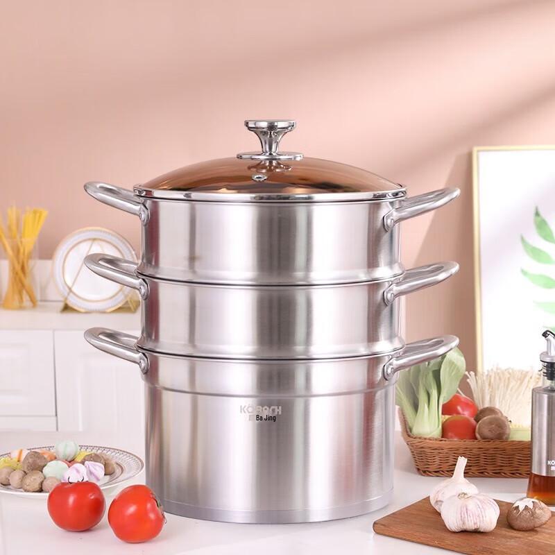 Kangbahu Hongyun Mantang 3-Layer 28cm Stainless Steel Steamer Set