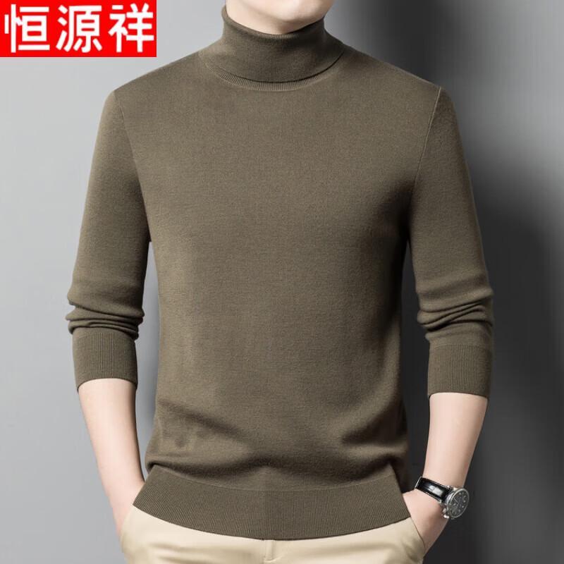 

Мужской свитер с высоким воротником Hengyuanxiang из 100% чистой шерсти 4XL