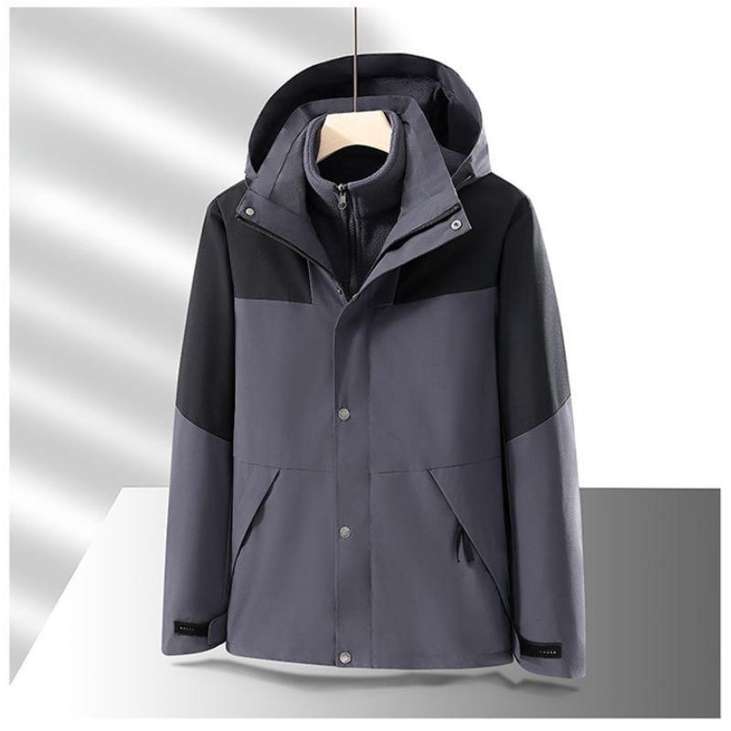 Veste d'extérieur pour couple, deux pièces détachables, automne et hiver, veste trois-en-un coupe-vent et imperméable
