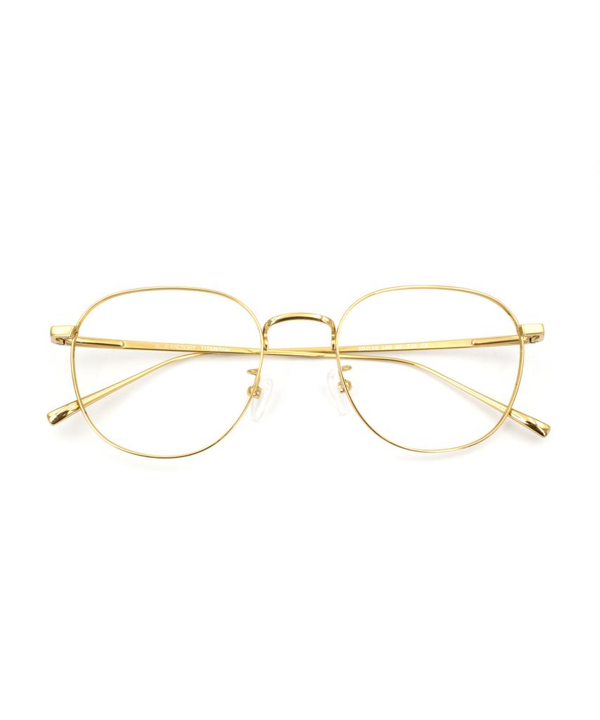 Beullupaegtoli T20 Gold Glasses Blue Light Blocking Glasses