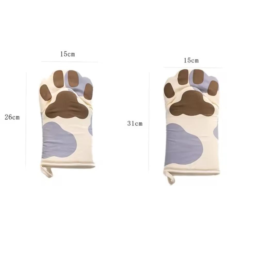 Heat Resistant Microwave Mitt Anti-scalding Kitchen Gloves BBQ Gloves Cat Paws Oven Mitts  Dish