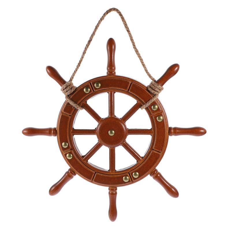 Wheel Ship Nautical Wooden Steering Wall Wood Hanging Boat Marine Vintage Boat Wheel Mirror Boat Wheel Mirrorative