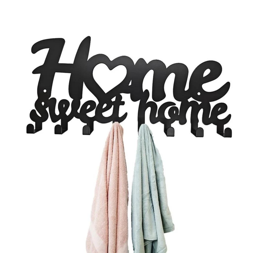 

Декоративная металлическая вешалка для ключей - Простой креативный держатель на стену, Крючки для ключей, полотенец, пальто, Органайзер для хранения чёрный