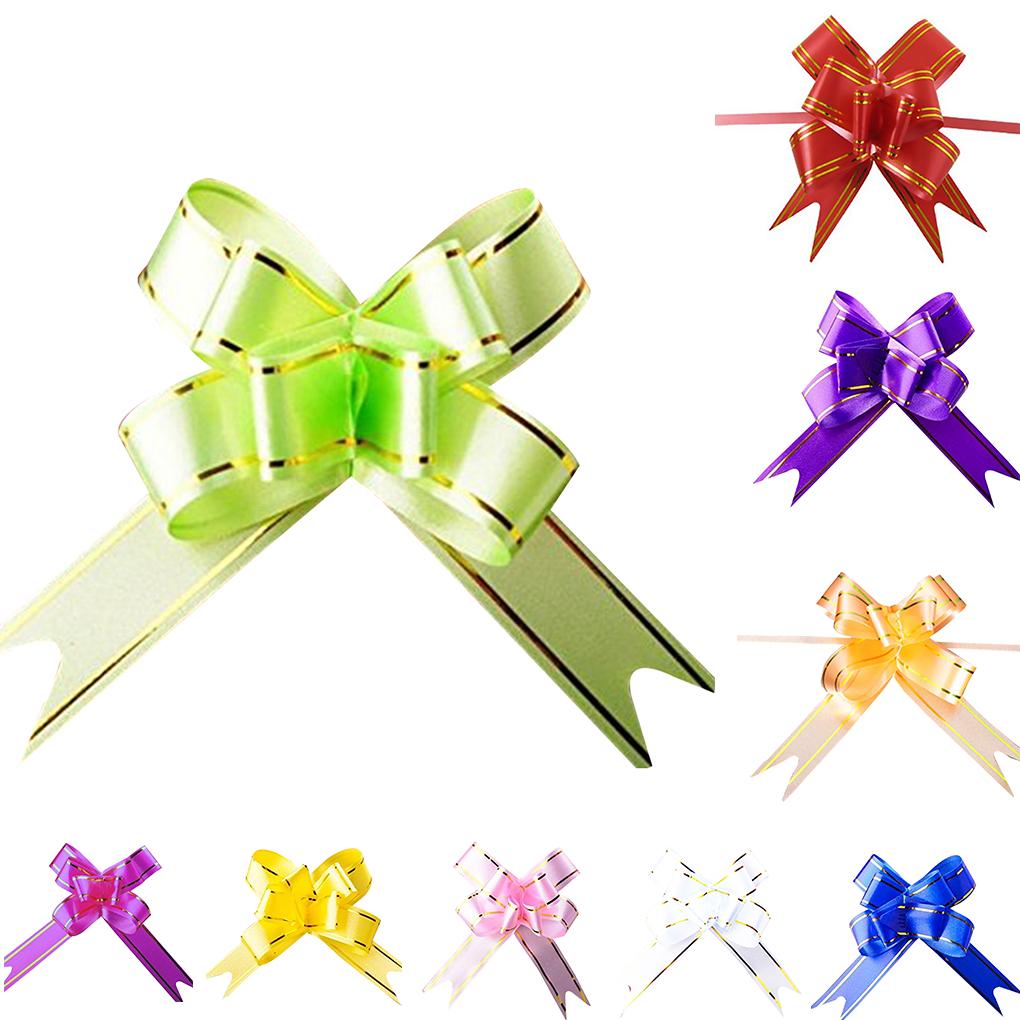 10pcs Bowknot Ribbon Pull Bows Wedding Car Decoration Gift Wrap Flower