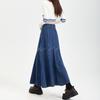Retro Half-body Umbrella Skirt for Women Spring Summer Mid-length Skirt for Women Spring Denim Skirt for Women Spring High Waist Slim Hip Skirt