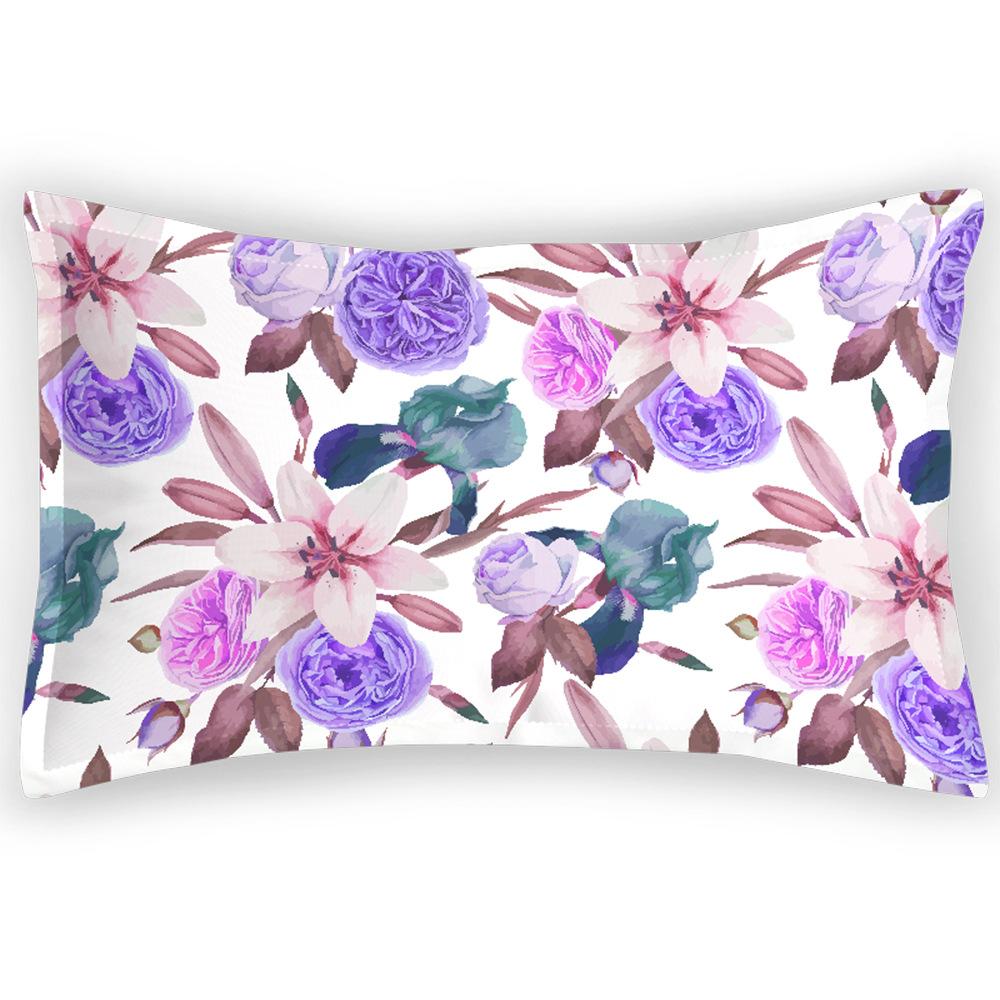 Flower Flower Pillowcase Pastoral Style Satin Summer Cool Pillowcase Digital Printing Children's Student Accommodation Pillowcase