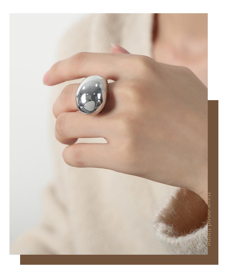 Inel Geometric European și American din Oțel Titan Neregulat Placat cu Aur