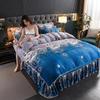 4pcs Bedding Set Fine Velvet Duvet Cover King Queen Size Thicken Quick Warm Coral Fleece Quilt Cover Bed Sheet Pillowcase