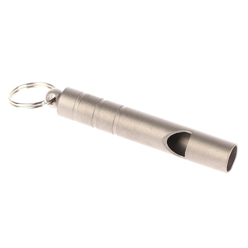 Pure Titanium Single-Barrel Whistle With Cord Outdoor Portable Emergency Survival Camping Hiking Exploring Camping Whistle