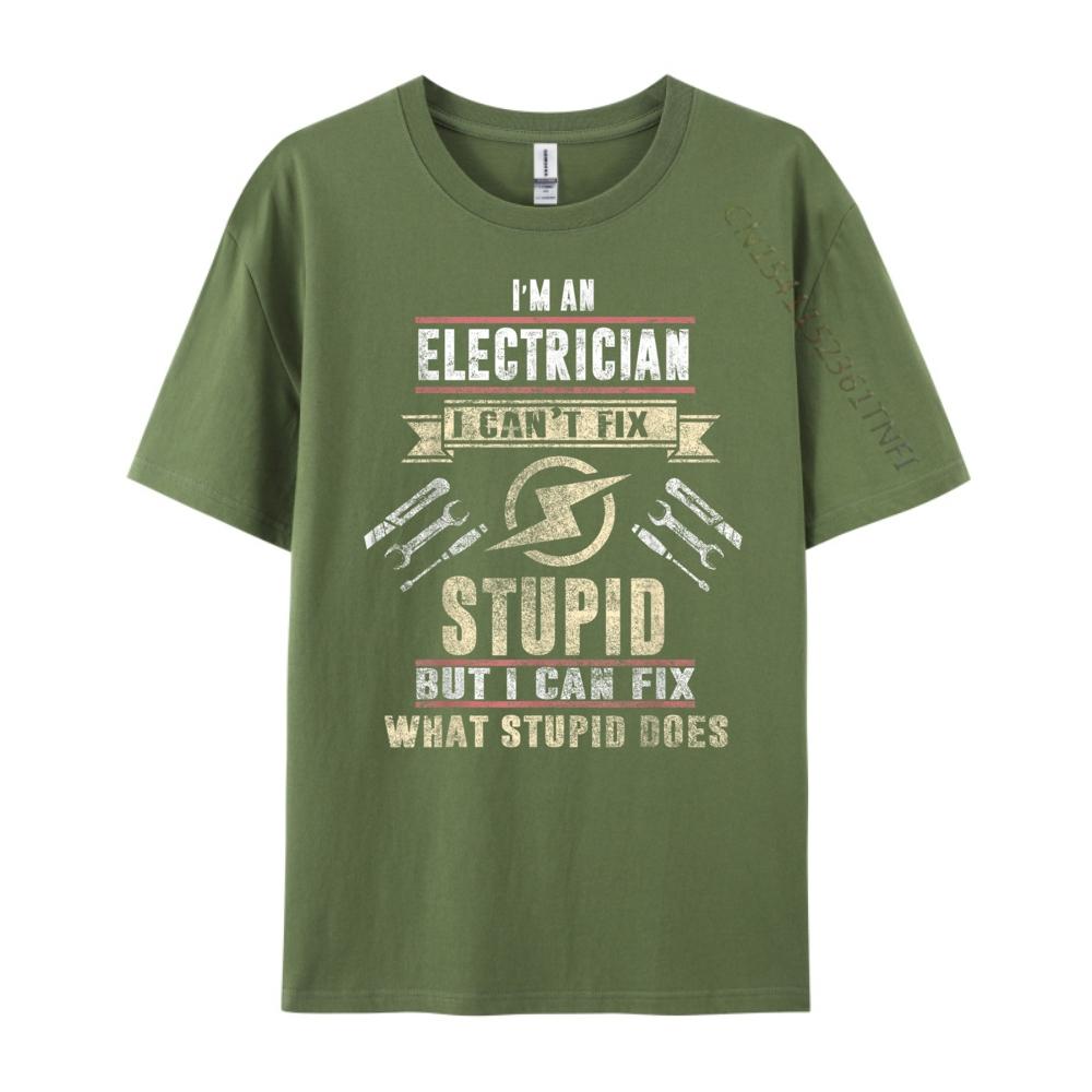 Ik ben Elektricien Ik Kan Domme Dingen Niet Repareren Grappig Elektricien Cadeau Vintage T-shirts Heren Herfst Nieuwjaar Paasdag