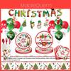 Merrychristmas Santa Claus Christmas Party Supplies Paper Plate Cup Set
