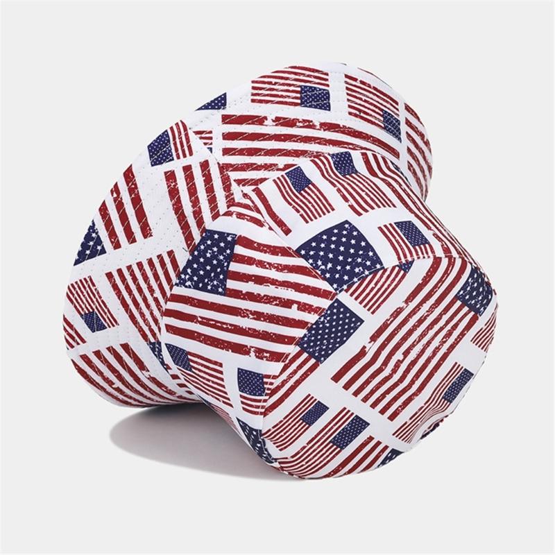 Patriotic Star Fisherman Hat Sun Protection Lightweight Adjustable For Outdoor Activities Beach Vacation