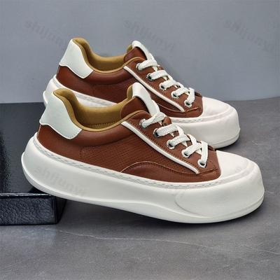 Fashion Men Platform Vulcanized Shoes 2025 Autumn Comfortable Anti Slip Outdoor Leisure Sports Shoes Thick Soled Outdoor Running Shoes