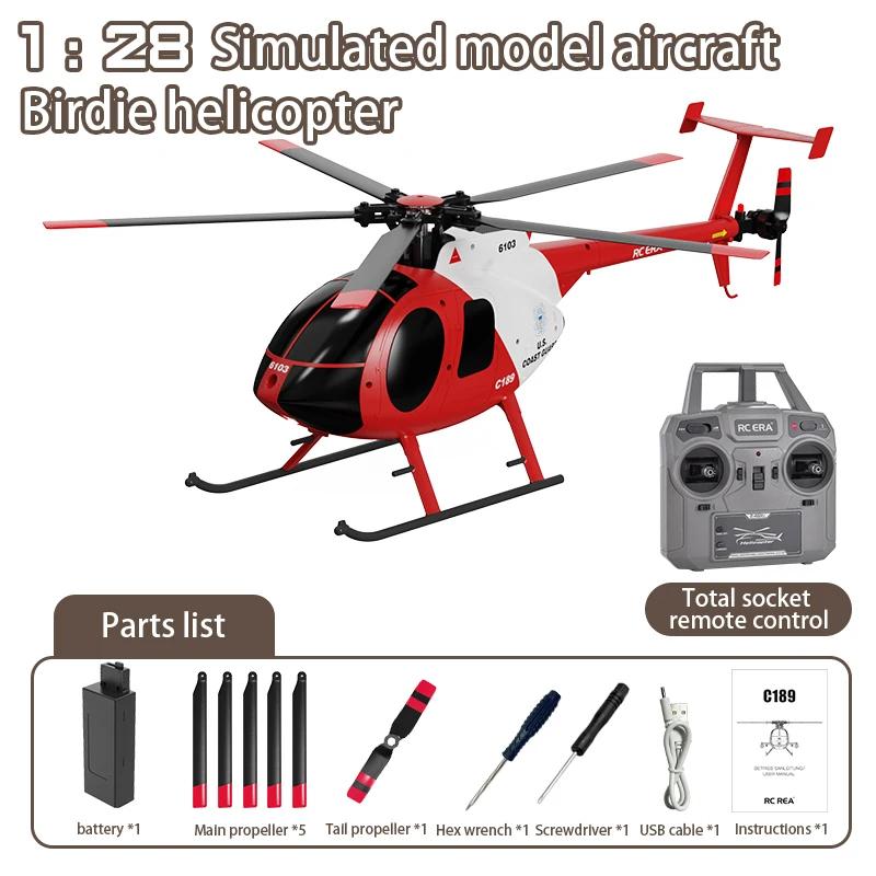 

MD500 RC Helicopter 1:28 C189 Brushless Dual-motor Remote Control Model 6-Axis Gyro Aircraft Multifunctional Flying Machine Toy червоний