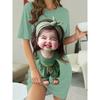 Women's Summer Nightgown Funny and Cute Cartoon Girl Print Short-Sleeve Summer Dress Breathable Nightgown for Home and Leisure