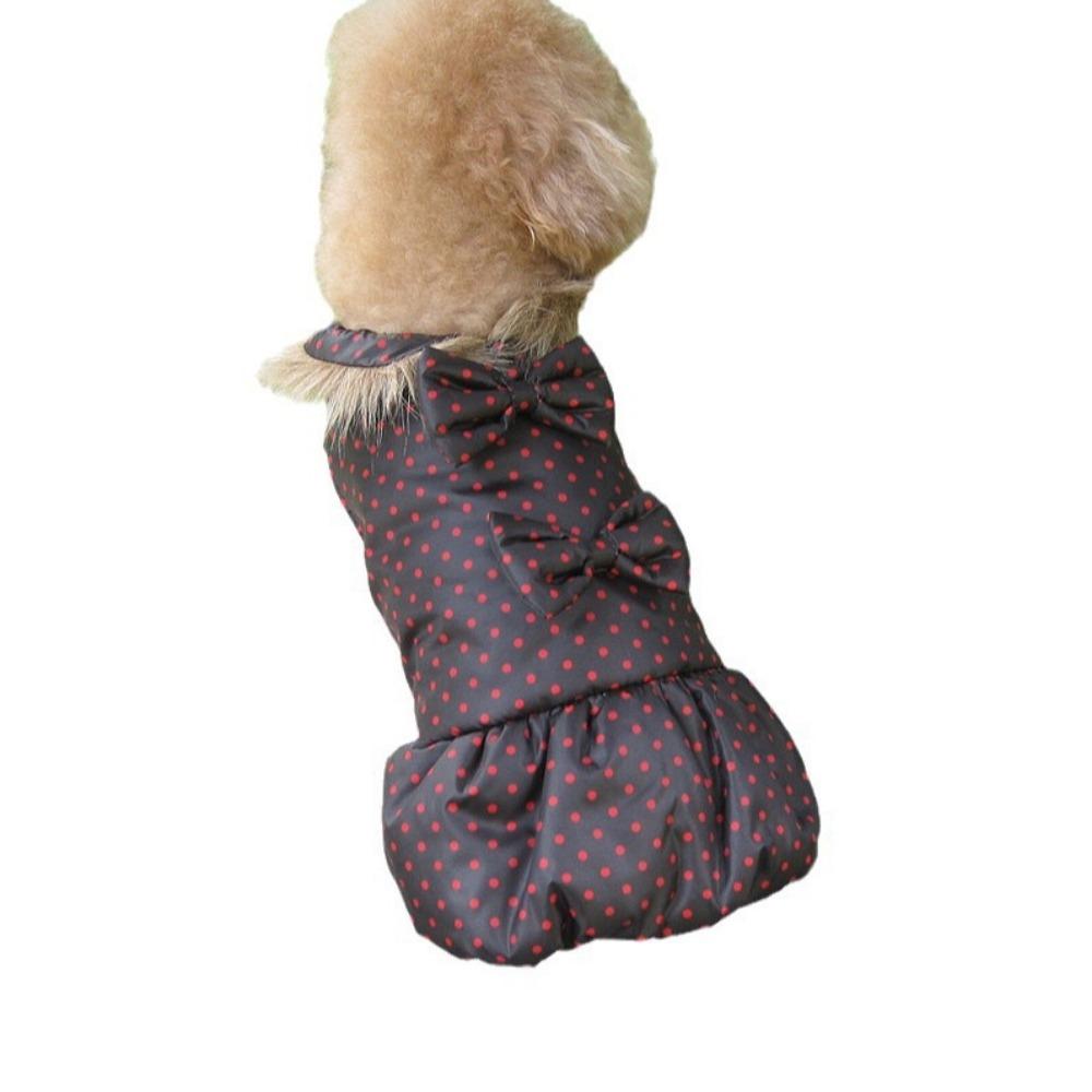 Höst och vinter Teddy Pomeranian valp husdjur vinter katt blommig flygärmar liten hund tvåbent bomullsvadderad klänning