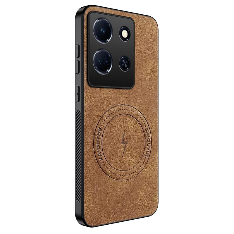 

Для Infinix Note 30 Роскошная кожа Для Magsafe Магнитная беспроводная зарядка Чехол для телефона Для Infinix Note 30 Pro Задняя крышка Capa Infinix Note 30 Pro коричневый