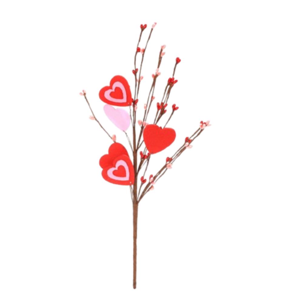 3pcs Festival Artificial Heart Berry Branches Romantic Artificial Flower  Party Favor