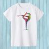 Maglietta da donna con stampa ginnasta e arcobaleno, motivo: ginnastica artistica, maglietta estiva per bambine, maglietta da streetwear hipster
