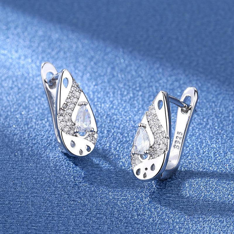 925 Sterling Silver Jewelry Women Cute Tiny Clear Crystal CZ Stud Earrings Gift for Girls Teens Lady New
