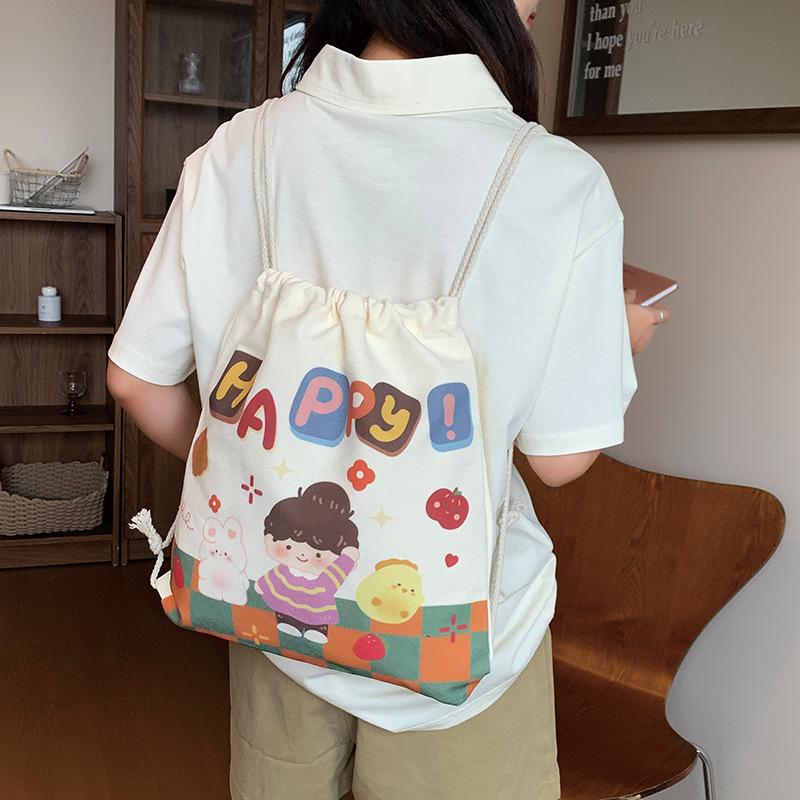 Backpack, Cute Animal Print Bag, Women's Backpack, Canvas Bag, Student Bag, Work Bag