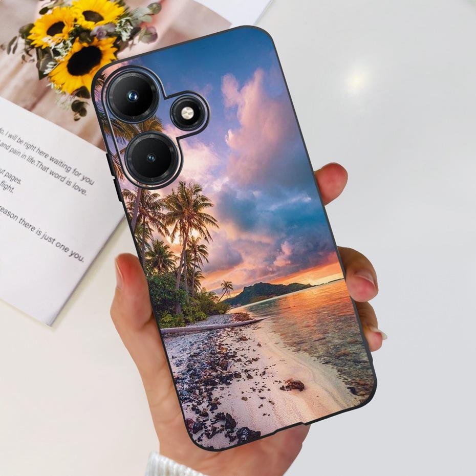 For Infinix Hot 30i 30 Play NFC Phone Case Beautiful Butterfly Flower Painted Soft Silicon Cases For Infinix Hot30 30Play Hot30i