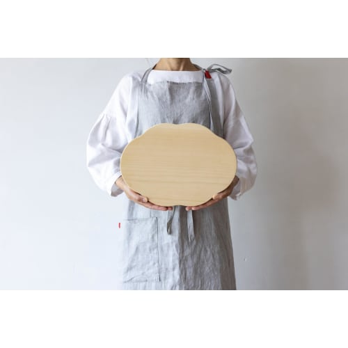 Woodpecker Ginkgo Wood Cutting Board, Made In Japan, Natural Wood, Ginkgo Wood Cutting Board, Cloud Design (M)