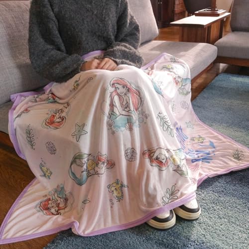 Marushin Summer Lap Blanket, Disney Princess, The Little Mermaid, Ariel, Watercolor Splash Blanket, Cooling Fabric, Character Design, Girls, 212502420
